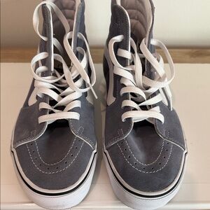 Vans Gray and White High-Top Sneakers